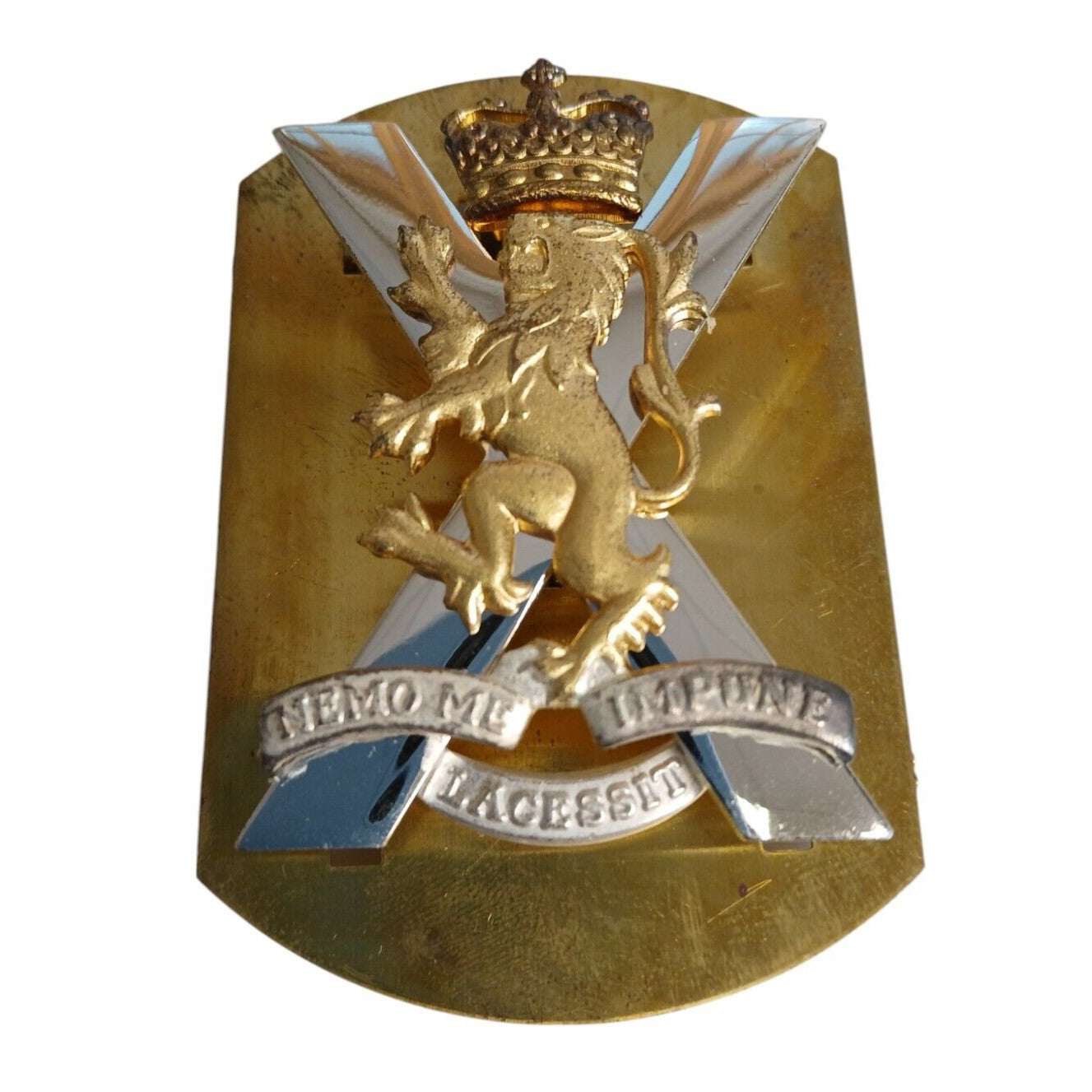 Royal Regiment of Scotland Cap Badge British Military Issue With Backing Plate