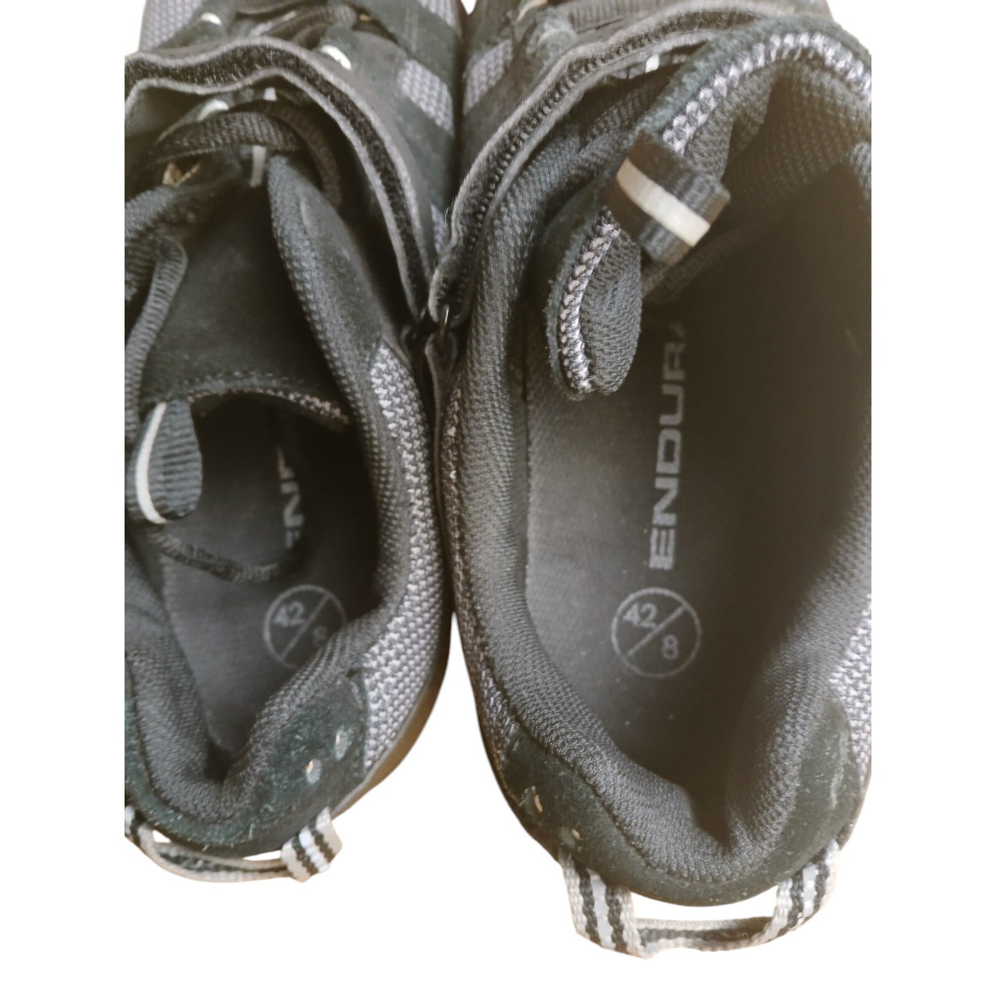 Endura Cycling Shoes Black Grey Size 8 Ex Police Lace Up Bike Bicycle