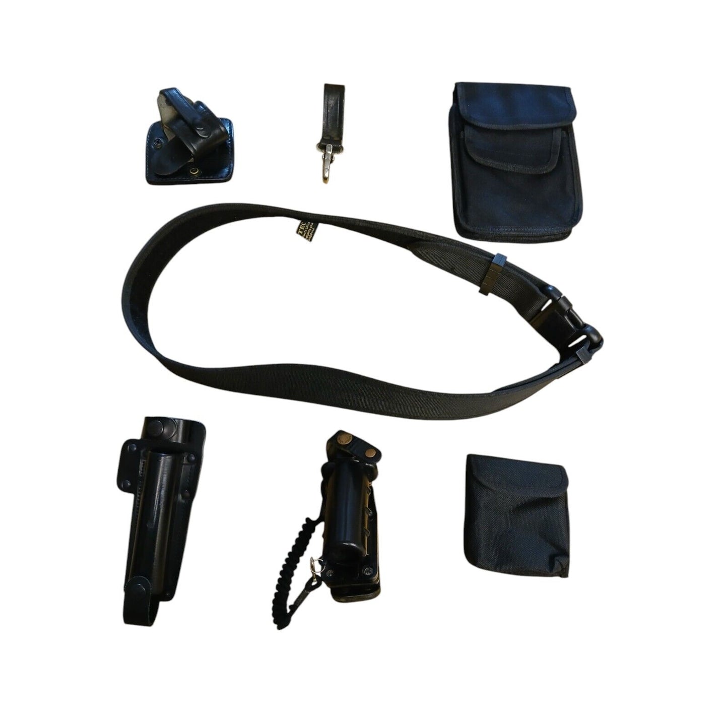 Protec Police Duty Belt With 6 Pouches Attachments Large Security Webbing (K)