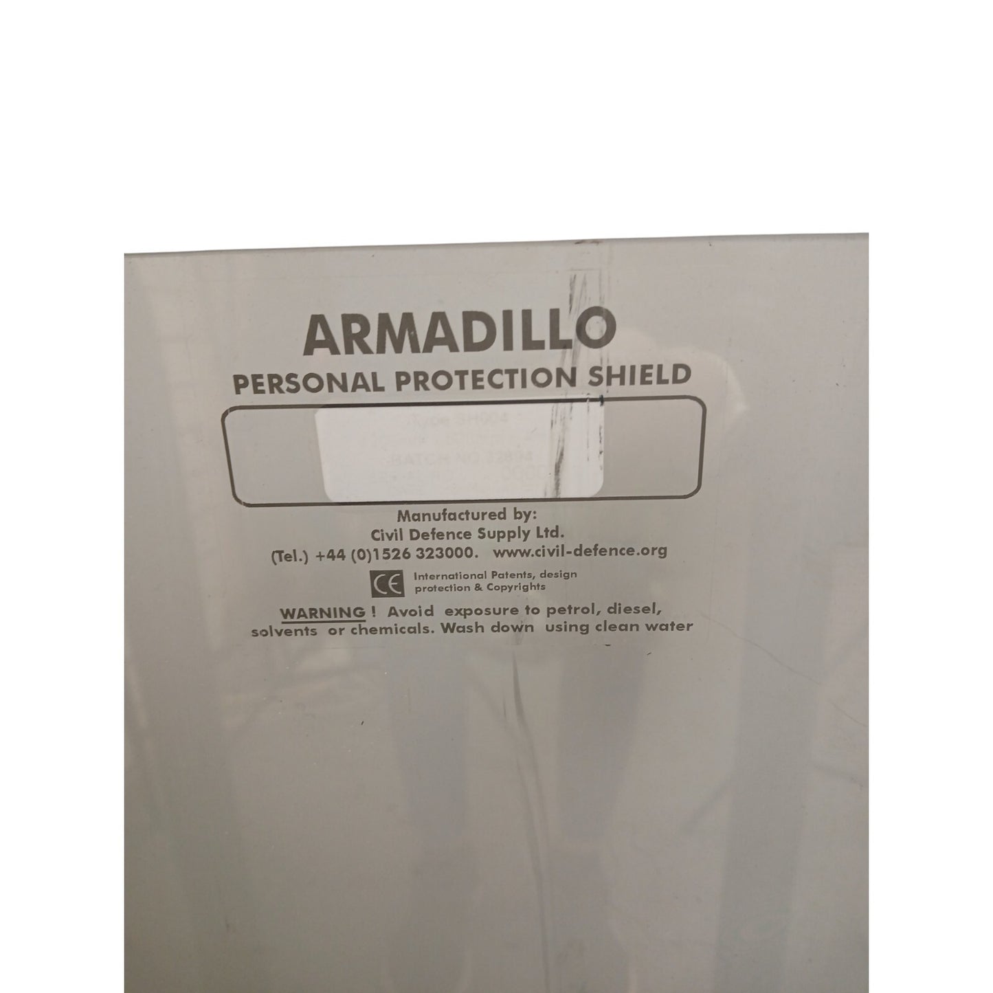 Riot Shield Interlocking Armadillo Rectangular Medium 120cm x 58cm Ex Police