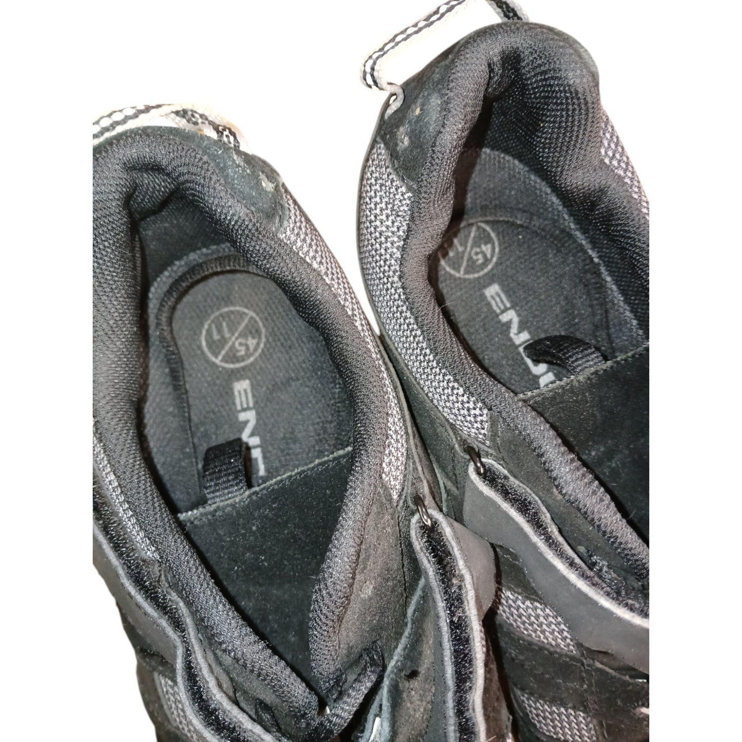 Endura Cycling Shoes Black Grey Size 11 Ex Police Lace Up Bike Bicycle