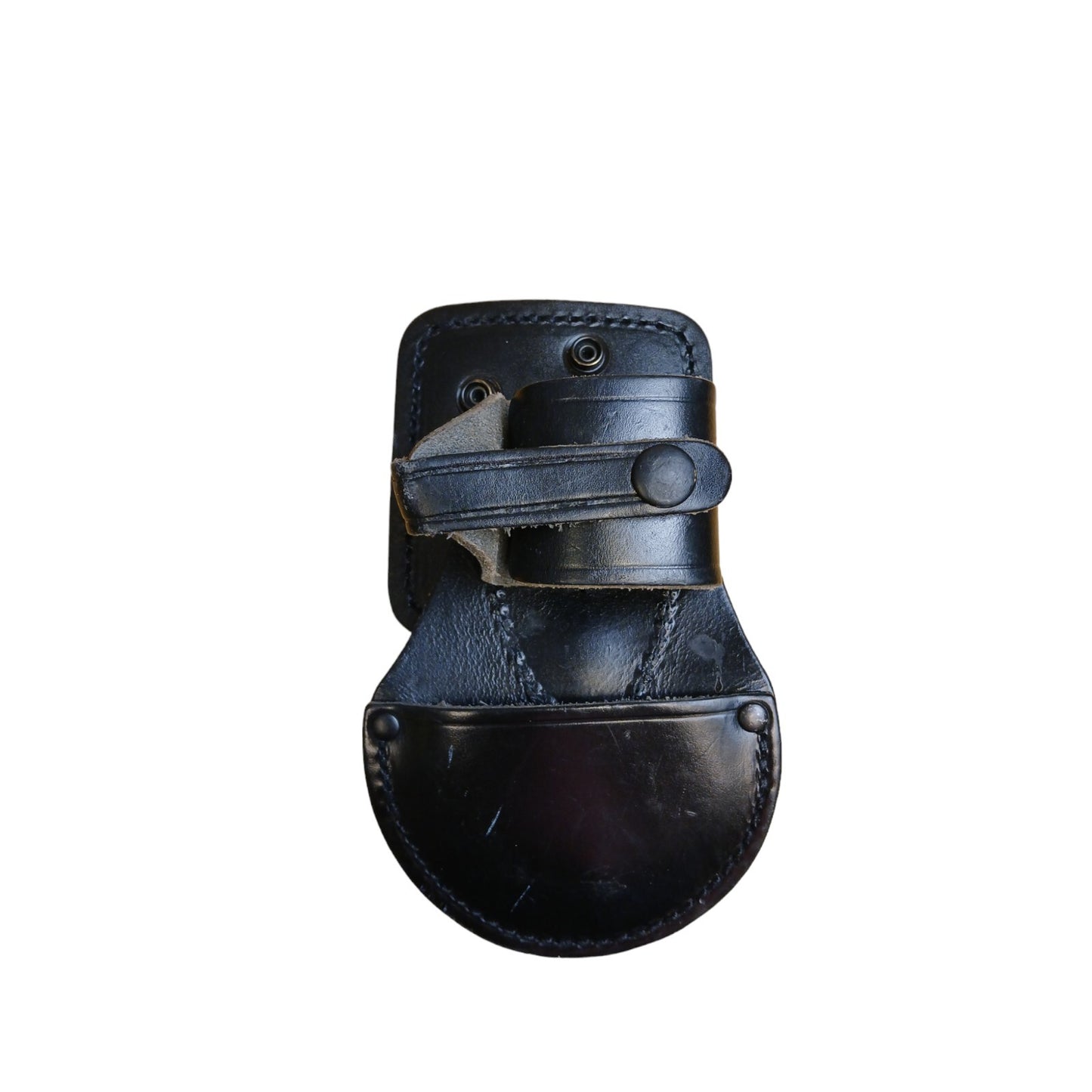 PWL Leather Handcuff Holder Rigid Black Ex Police Multi Positional Speedcuff RH