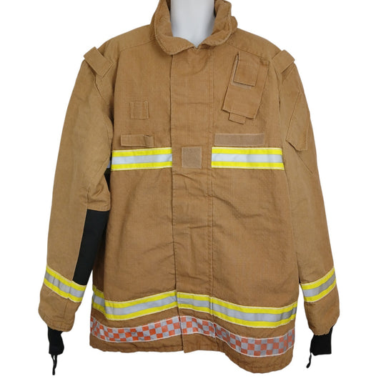 Firemans Jacket Brown Khaki Fire Fighters Coat Fireman Uniform Suit Goretex Fire