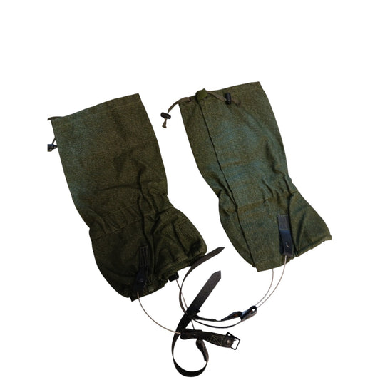 British Army Green Leg Gaiters GS Wire Rope Hiking Standard Size 1996