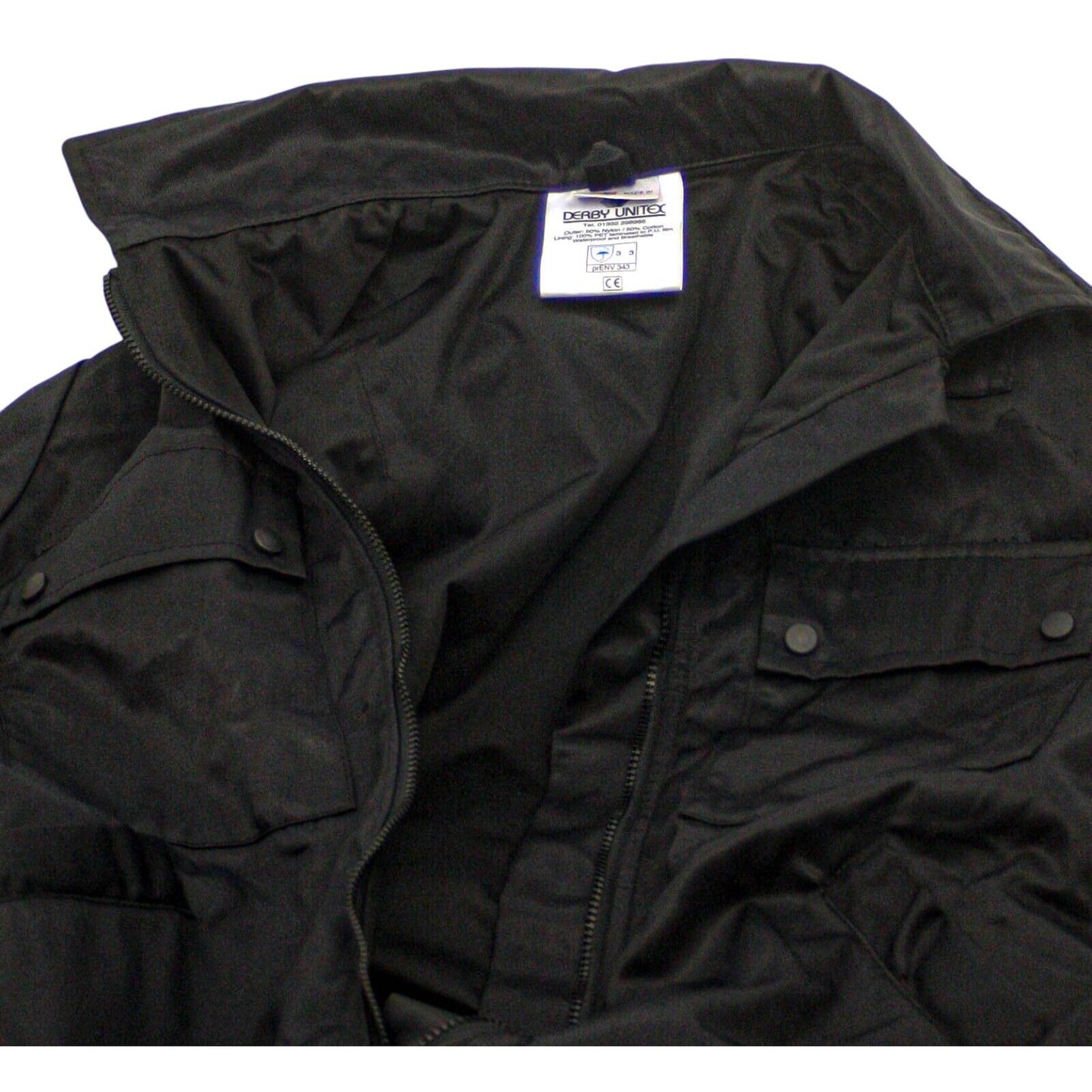 Derby Unitex Jacket Dog Handler Waterproof Coat Black Ex Police Pet Laminated