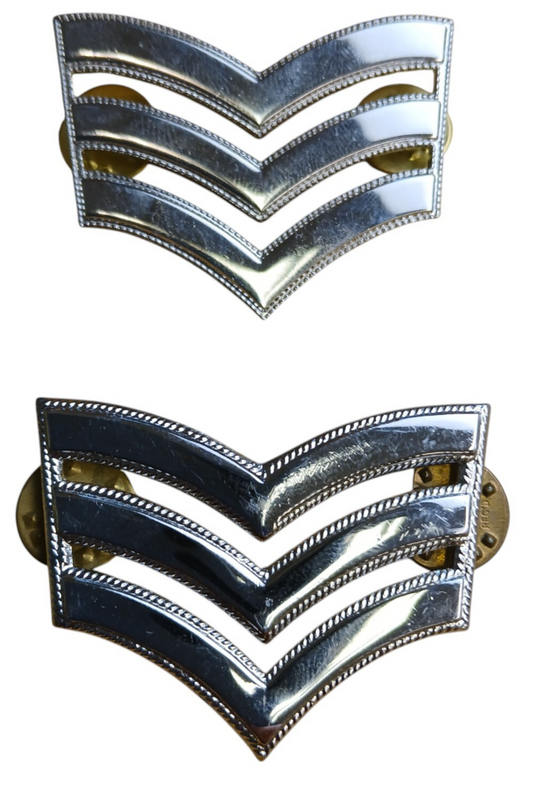 Police Sergeant Stripes Badge Metal Laced Edged Officer Pin Police SGT Rank Pair