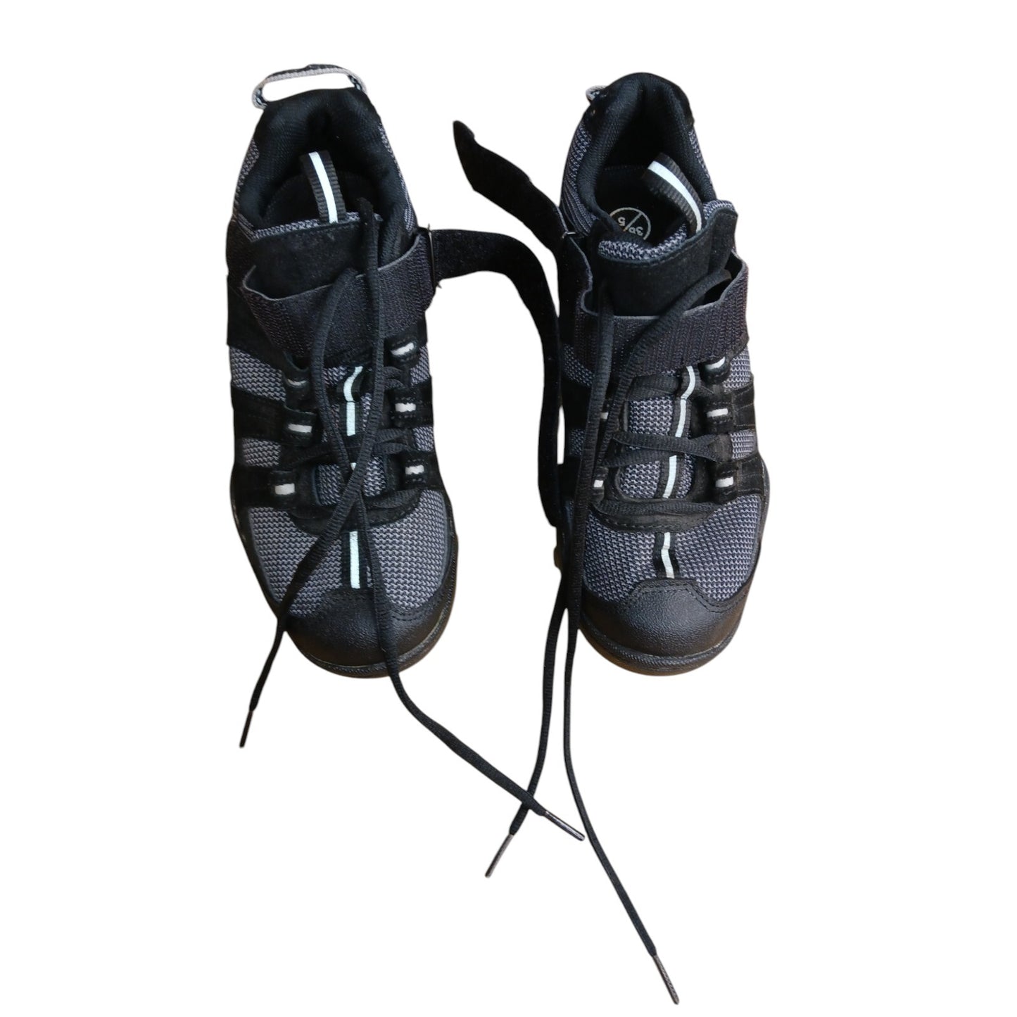Endura Cycling Shoes Black/Grey Size 5 Ex Police With Cleat Plates Lace Up Bike