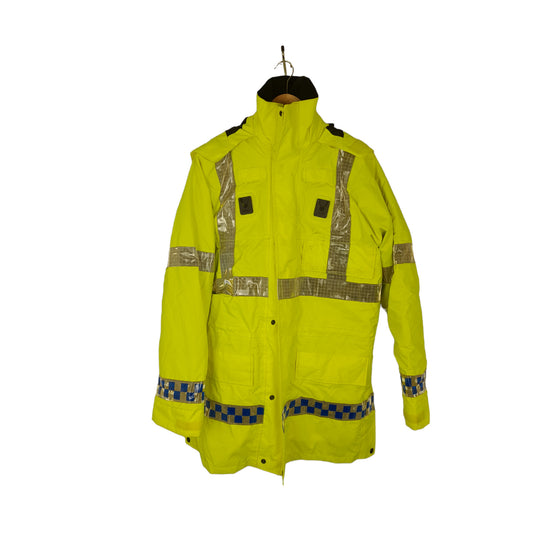 Ex Police Hi Vis 3/4 Length Lined Waterproof Jacket Ilasco Security Emergency