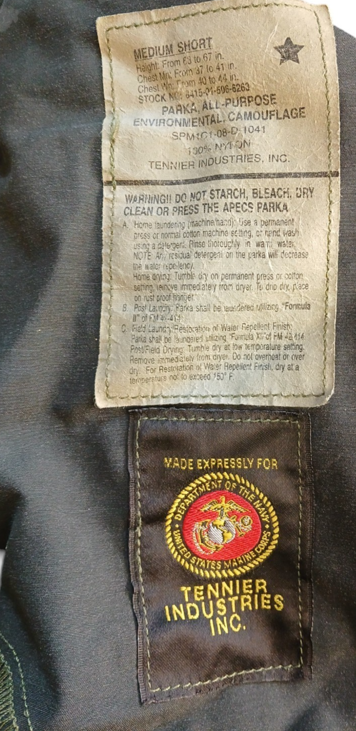 USMC Digital Marpat Parka Goretex APECS Jacket Woodland Camouflage Digi Coat