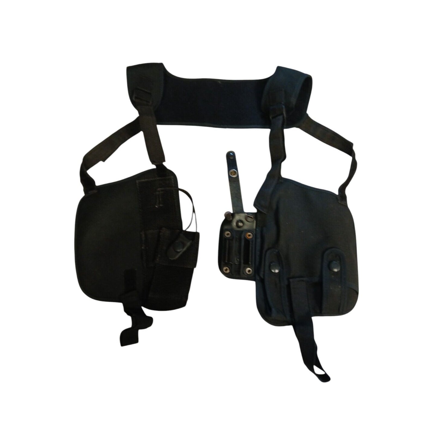 Overt/Covert Shoulder Harness Chest Rig Holster Black Security Adjustable Pouch