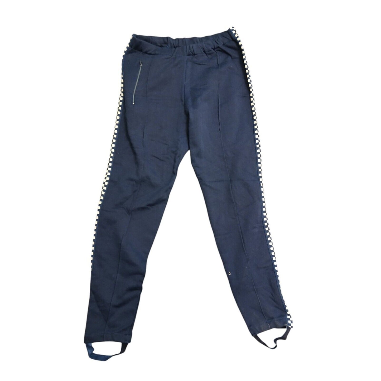 Police Checked Ski Pants Leggings With Straps Navy Blue Ex Military Small