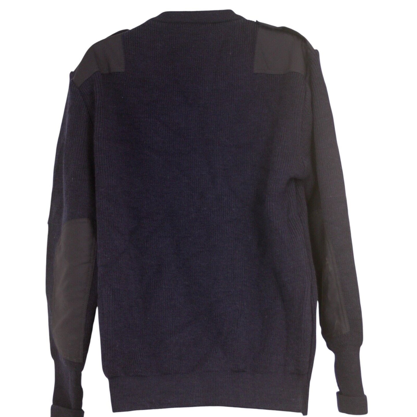 Woolly Pully Jumper Navy Blue V Neck 100% Wool Security Farmer Ex Police Warm