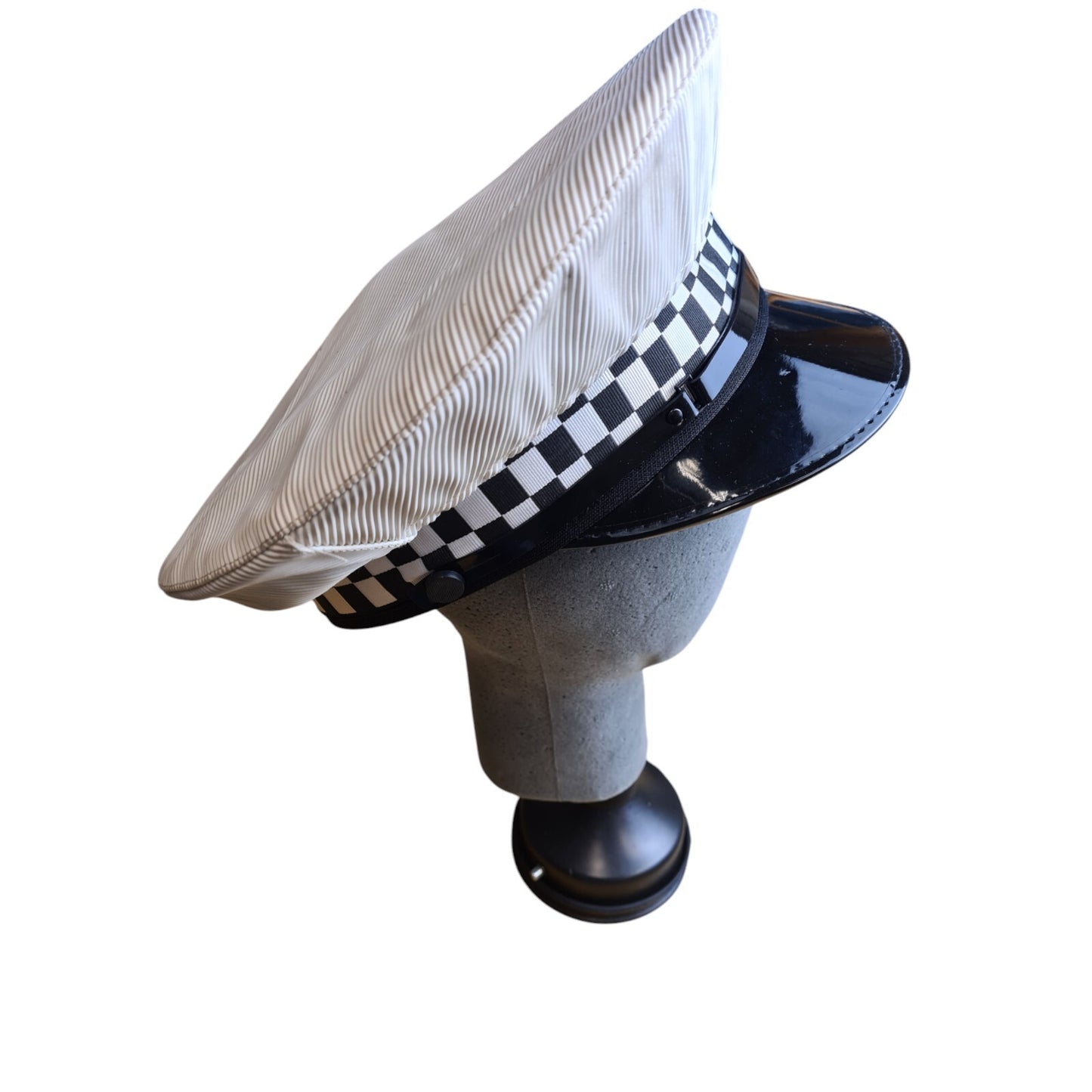 Traffic Officer Peak Cap Hat Cover Black & White Ex Police Issue Collector 54 TV