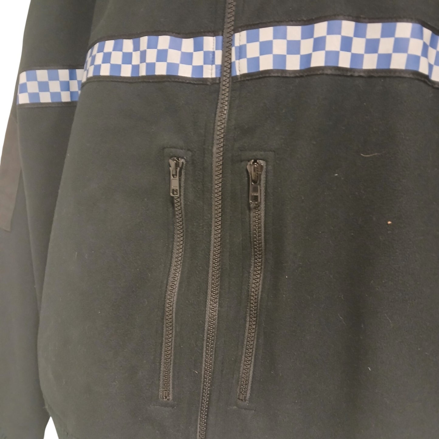 Fleece Jacket Police Checked Reflect Klickfast Black Security Cosalt Bomber Coat