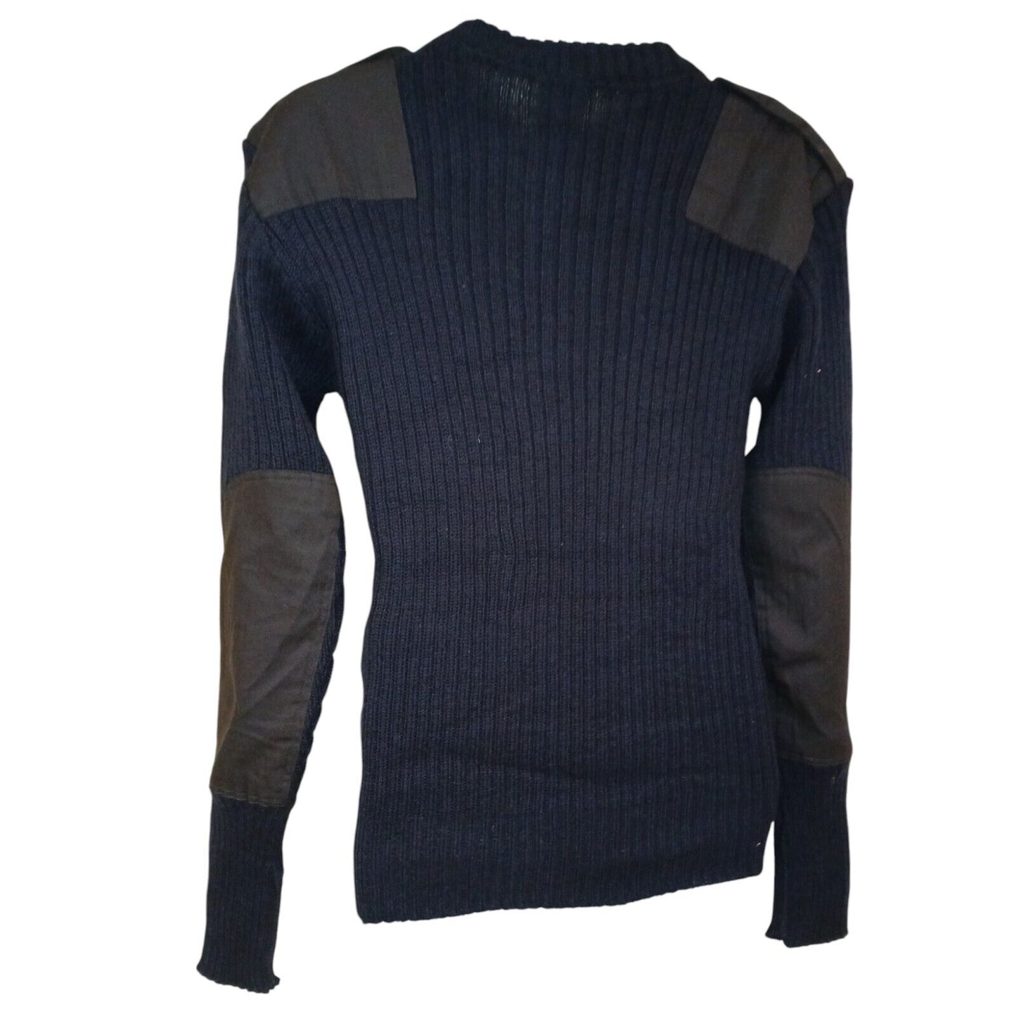 Royal Navy Utility Jumper Ribbed Round Neck Blue Pullover Military 80% Wool