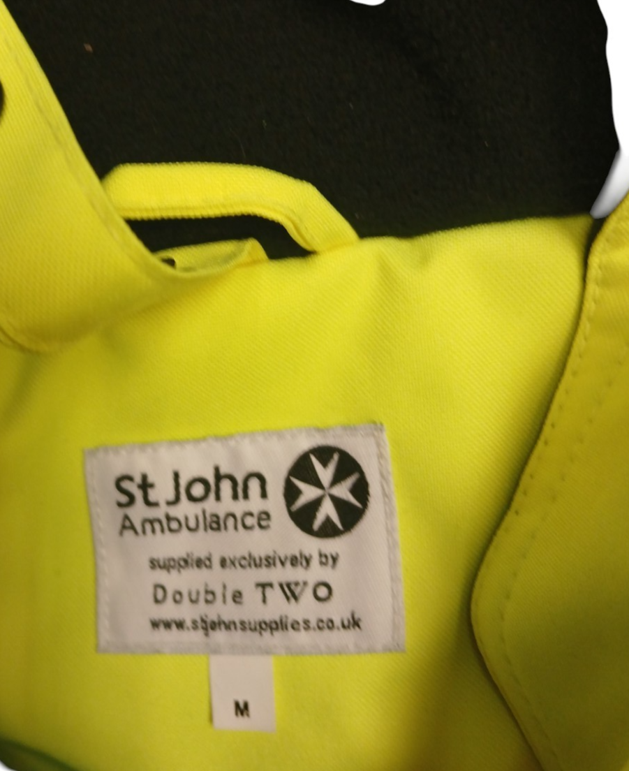 St Johns Ambulance 3/4 Length Jacket Hi Vis Viz Lined Size Medium Green Yellow