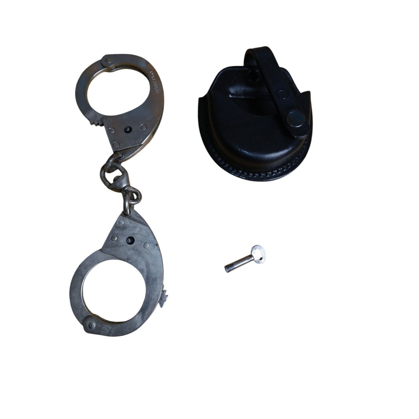 Hiatts 1960 Handcuffs With Pouch Leather Ex Police Vintage Cuffs With Key