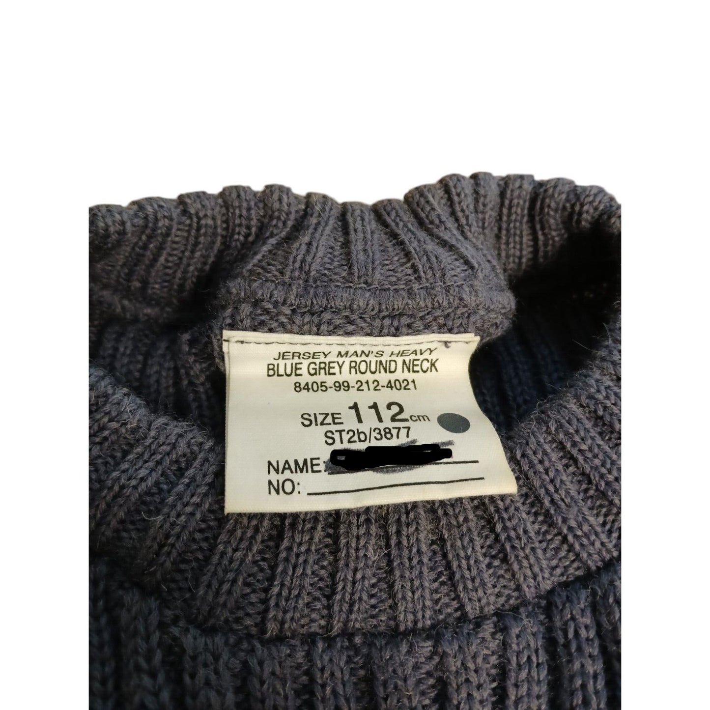 RAF Utility Jumper Round Neck Blue Grey Pullover Military Heavy