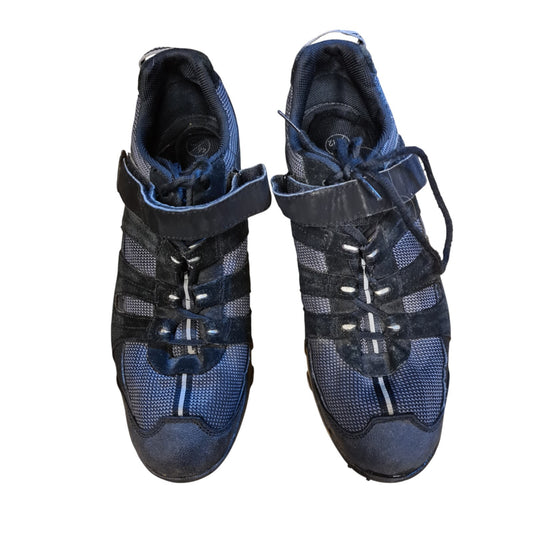 Endura Cycling Shoes Black/Grey Size 12 Ex Police With Cleat Plates Lace Up Bike