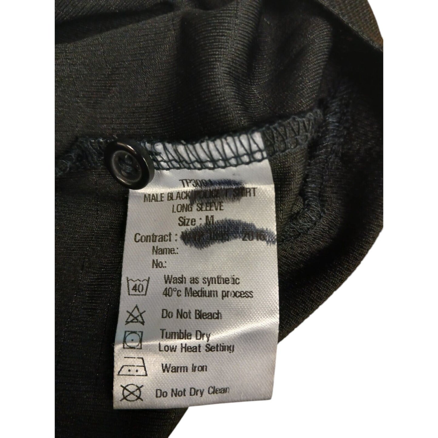 Self Wicking Police Shirt Long Sleeve Black Breathable T-Shirt Security Duty