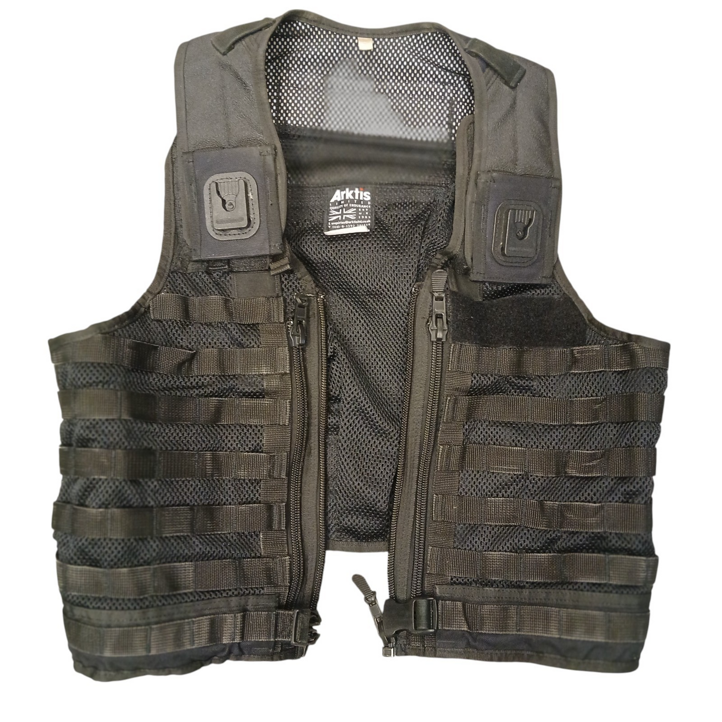 Arktis Molle Tactical Utility Vest Black Large Adjustable Klickfast Security