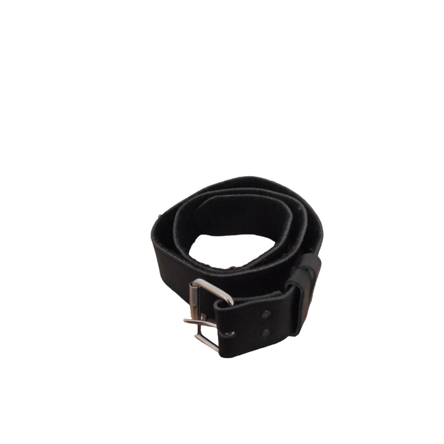 Black Leather Duty Belt Single Prong 5cm Wide Ex Police Uniform Hook & Eye Lined