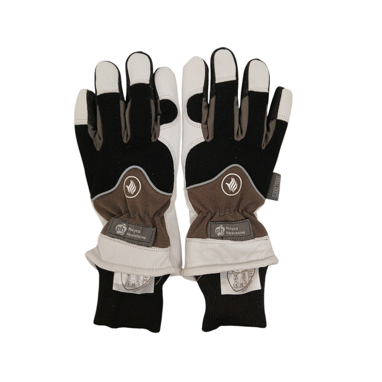 Polyco Freezemaster Pair Gloves Cold Resistant Black White Safety Protection