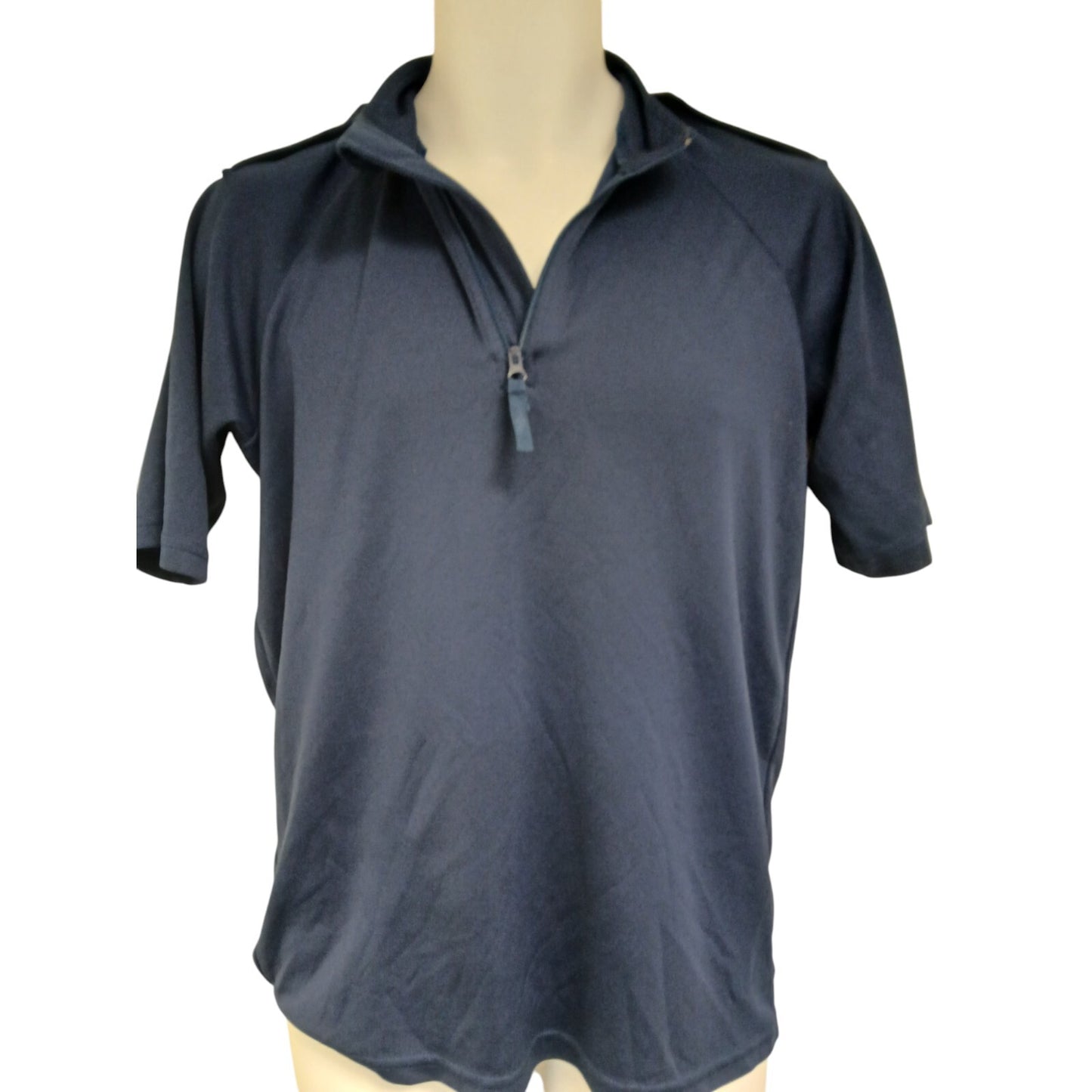 Self Wicking Police Shirt Short Sleeve Blue Breathable T-Shirt Security Duty Top
