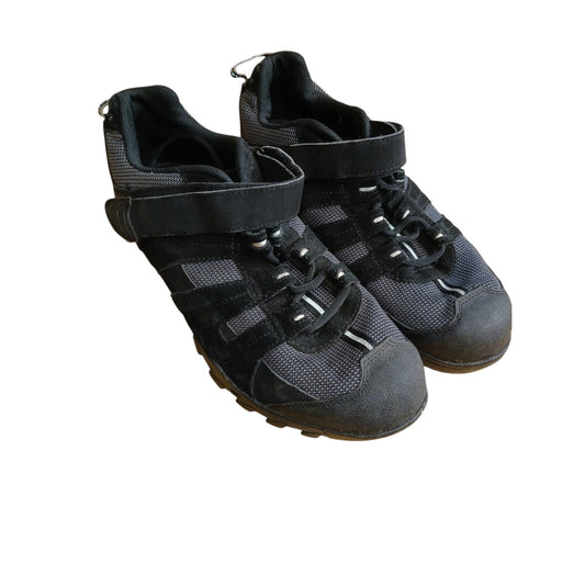Endura Cycling Shoes Black Grey Size 11 Ex Police Lace Up Bike Bicycle