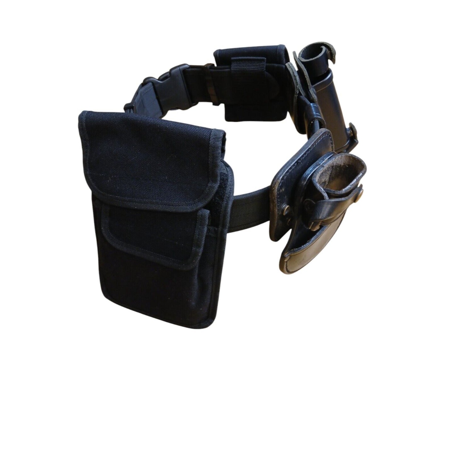 Protec Police Duty Belt With 6 Pouches Attachments Black Security Webbing (I)