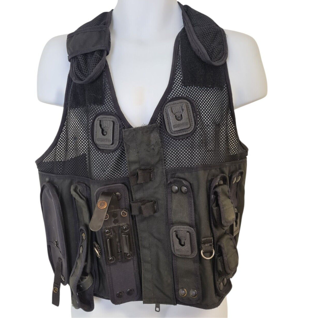 Tactical Vest Integrated Pouches Airsoft Security Police XL Black Doorman