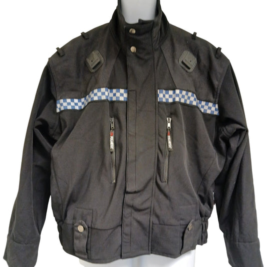 Polartec Windproof Soft Shell Thin Fleece Lined Klickfast Police Black Checked