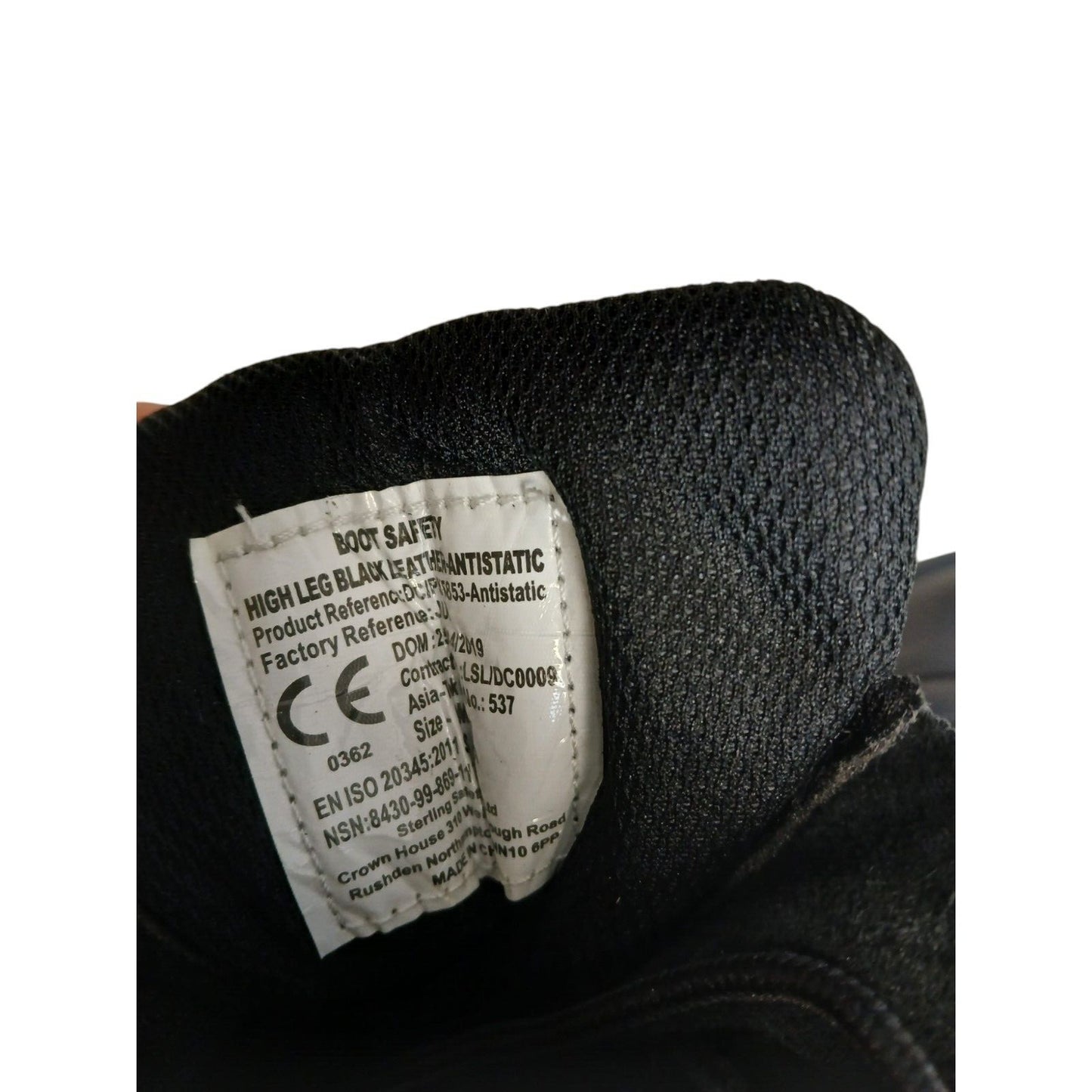 British Military Boots High Leg Antistatic Black Leather Stirling Safetywear 9M