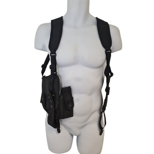 Overt/Covert Shoulder Harness Chest Rig Holster Black Security Adjustable Police