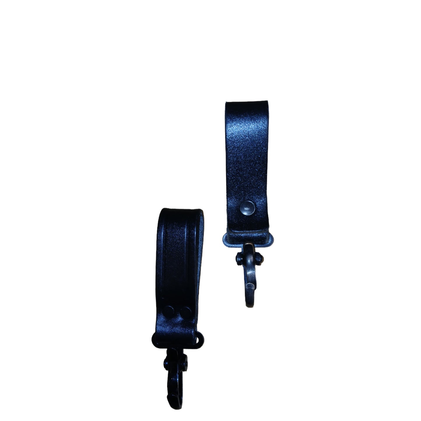 PWL Leather Key Holder 1 Pair Ex Police Metal Clip Belt Loop Security Uniform