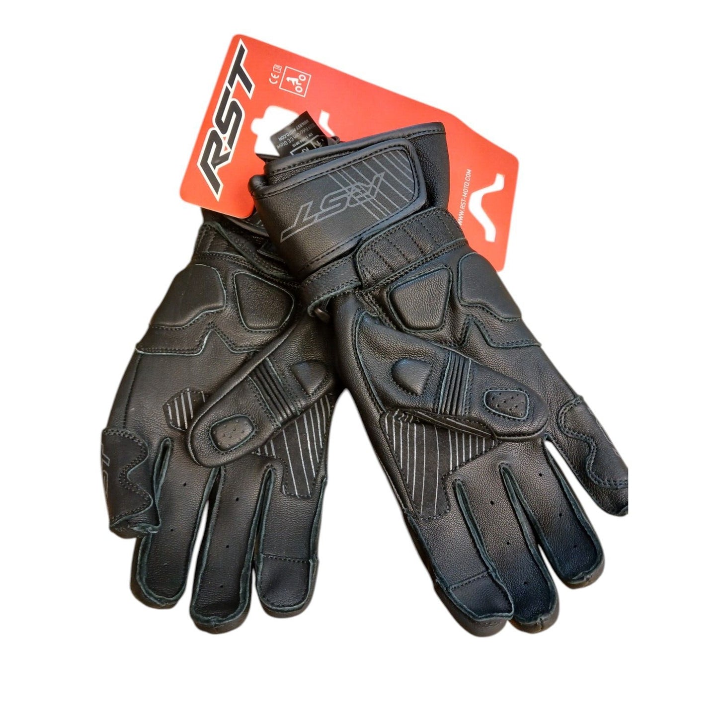 RST Fulcrum Leather Gloves Mens Motorcycle Motorbike Bike Medium Size 9 Black
