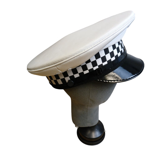 Traffic Officer Peak Cap Hat Black & White Ex Police Issue Collector B Grade
