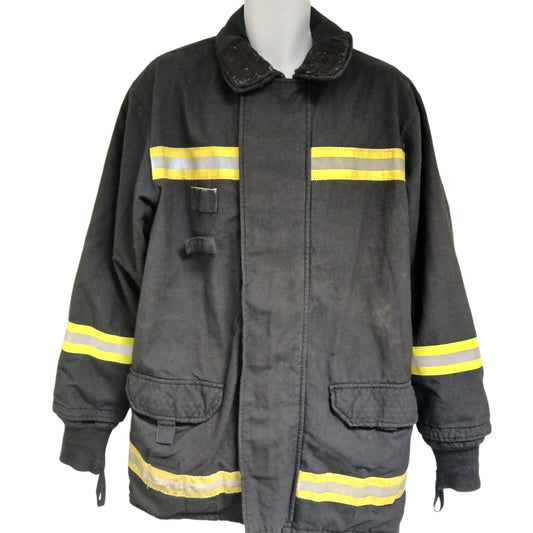Firefighter Jacket Black Hi Vis Viz Fireman Uniform Coat Goretex Reflective B