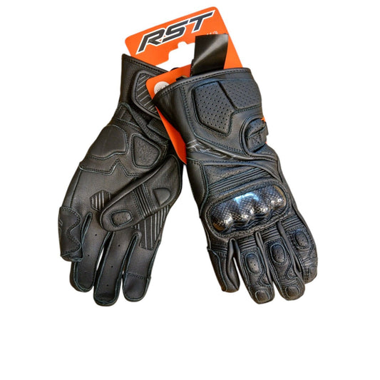 RST Fulcrum Leather Gloves Mens Motorcycle Motorbike Bike Medium Size 9 Black