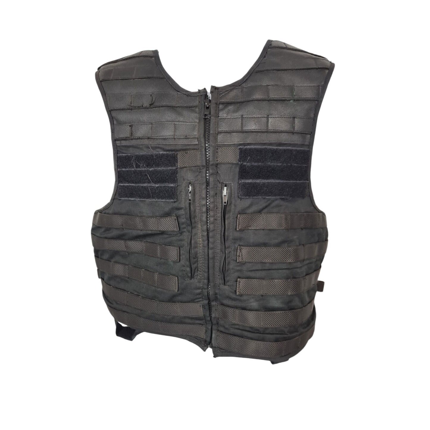 Black Tactical Molle Vest And Body Armour Stab Spike Vest Cover 40L Ex Police