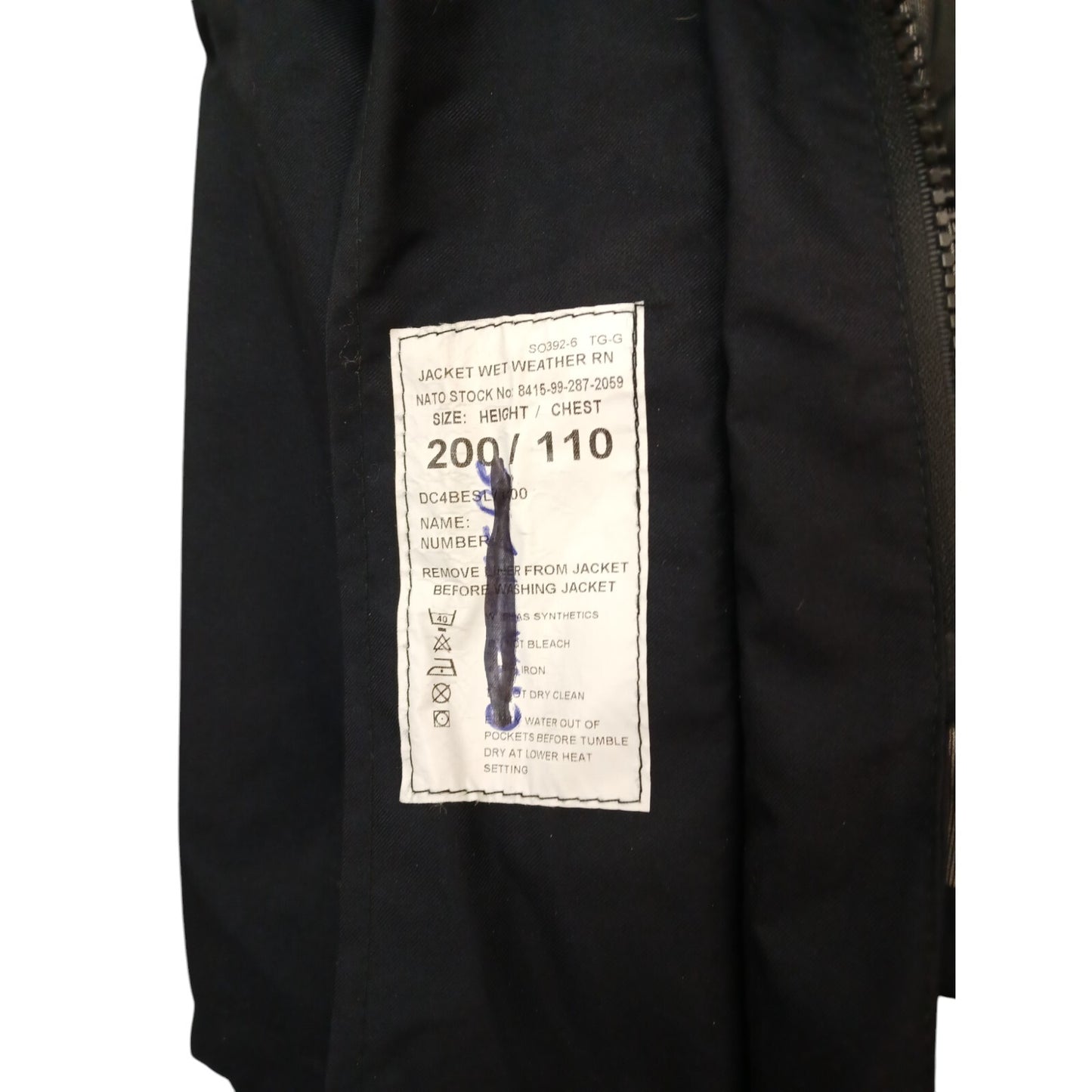 Royal Navy Goretex Jacket With Liner Smock Wet Weather MVP Coat Navy Blue RN