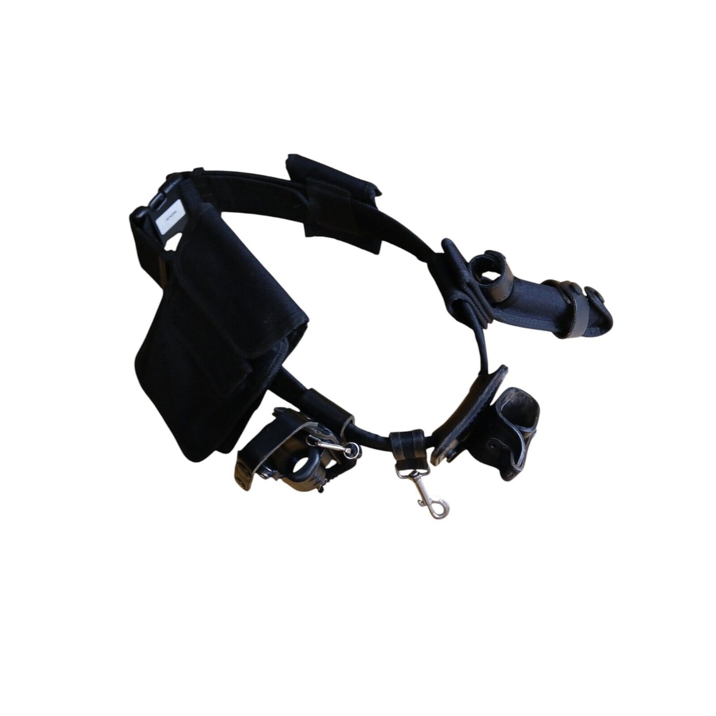 Protec Police Duty Belt With 6 Pouches Attachments Black Security Webbing (H)