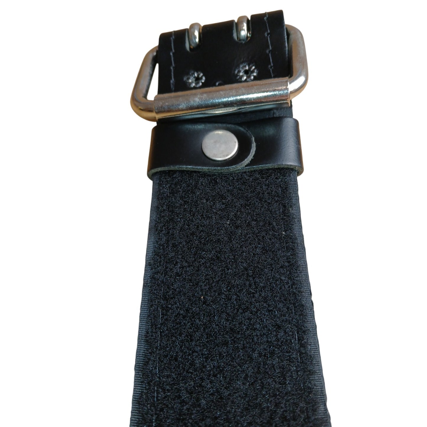 Black Leather Riot Belt Hook & Eye Lined 2 Prong 5cm Wide Ex Police Uniform