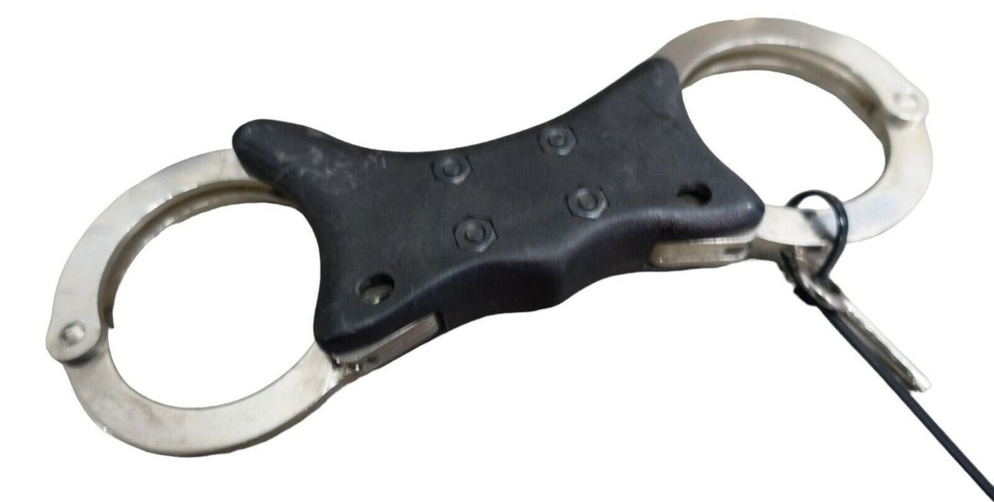 Quik-Kuf Handcuffs Speedcuffs Cuffs Genuine Ex Police Rigid With Key Like Hiatts