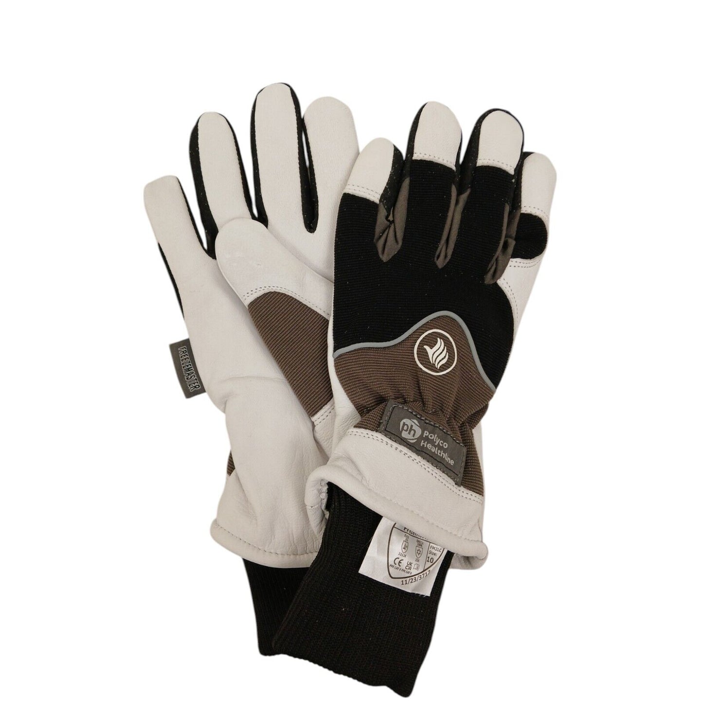 Polyco Freezemaster Pair Gloves Cold Resistant Black White Safety Protection