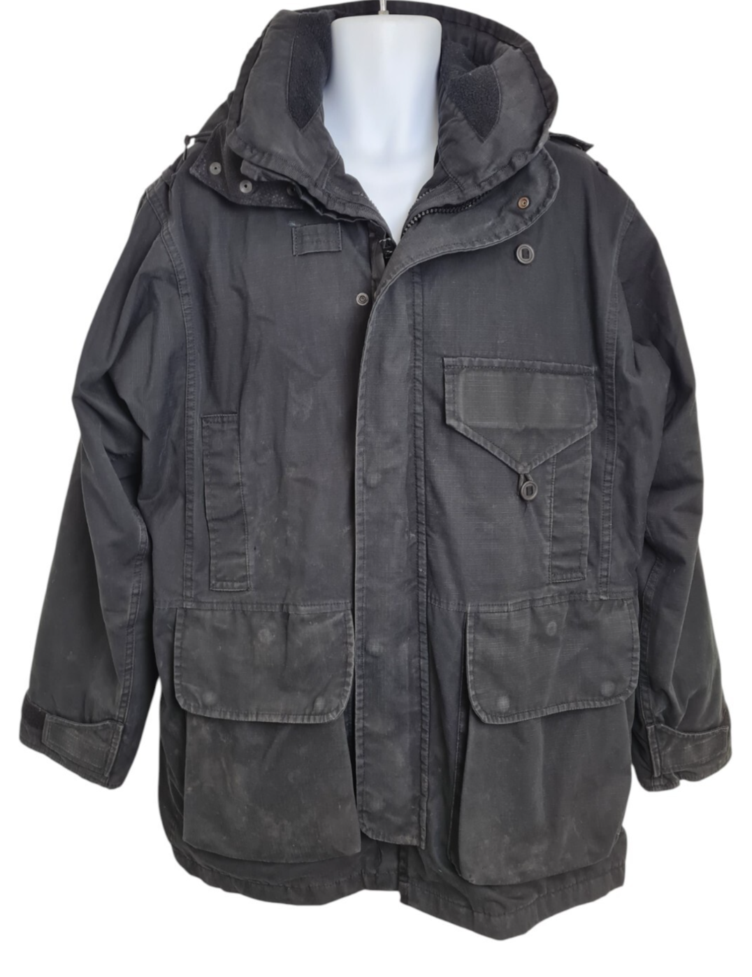 Arktis Rip Stop Smock 3/4 Coat Jacket Black Security Medium Wired Hood Ex Police