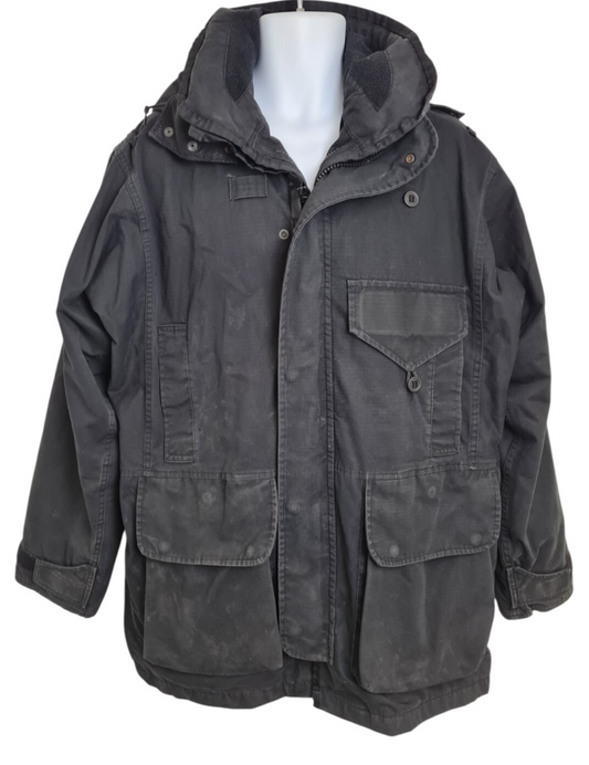 Arktis Rip Stop Smock 3/4 Coat Jacket Black Security Medium Wired Hood Ex Police