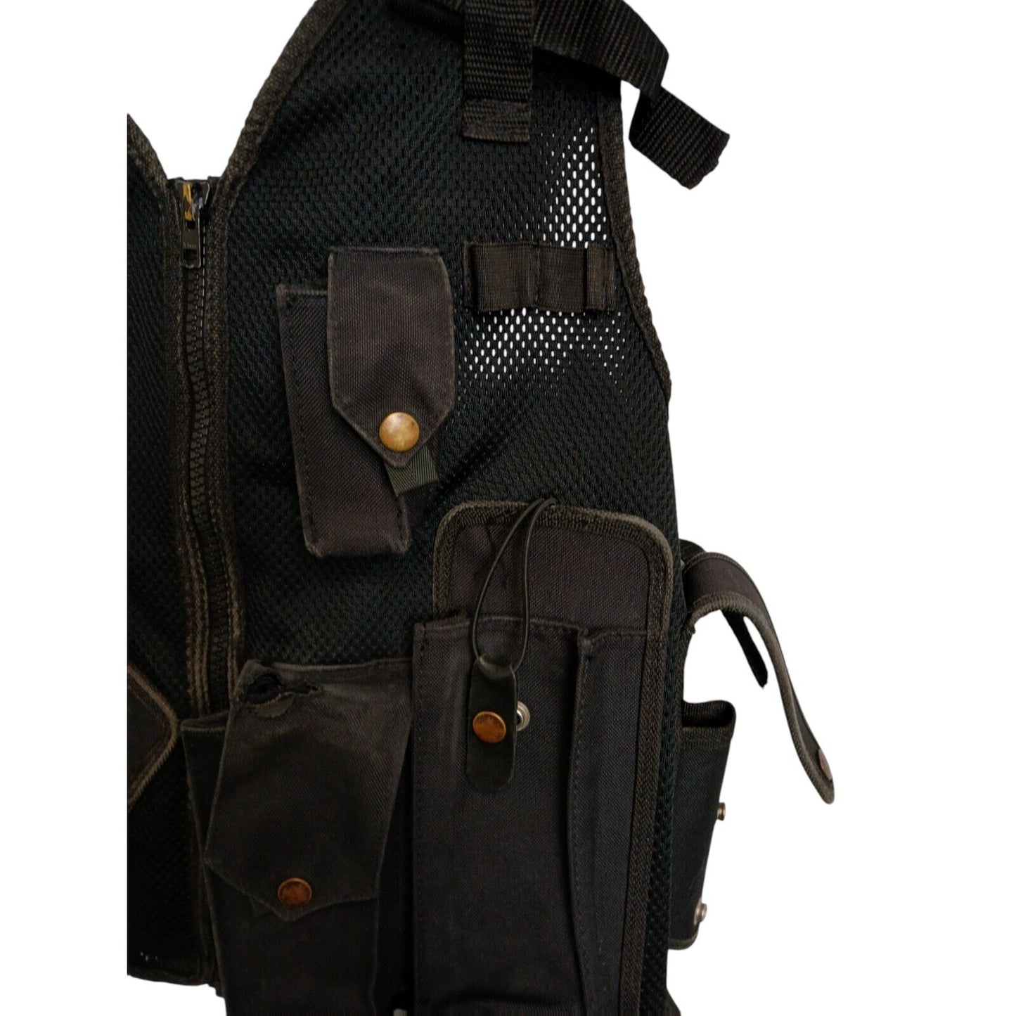 Tactical Vest With integrated Pouches 1 Size Adjustable Security Ex Police Black