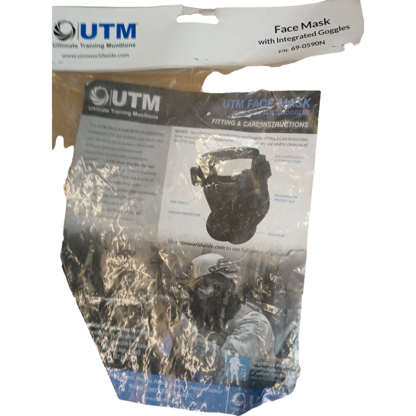 Tactical UTM Face Mask Integrated Goggles Berry Compliant New Combat RiotAirsoft