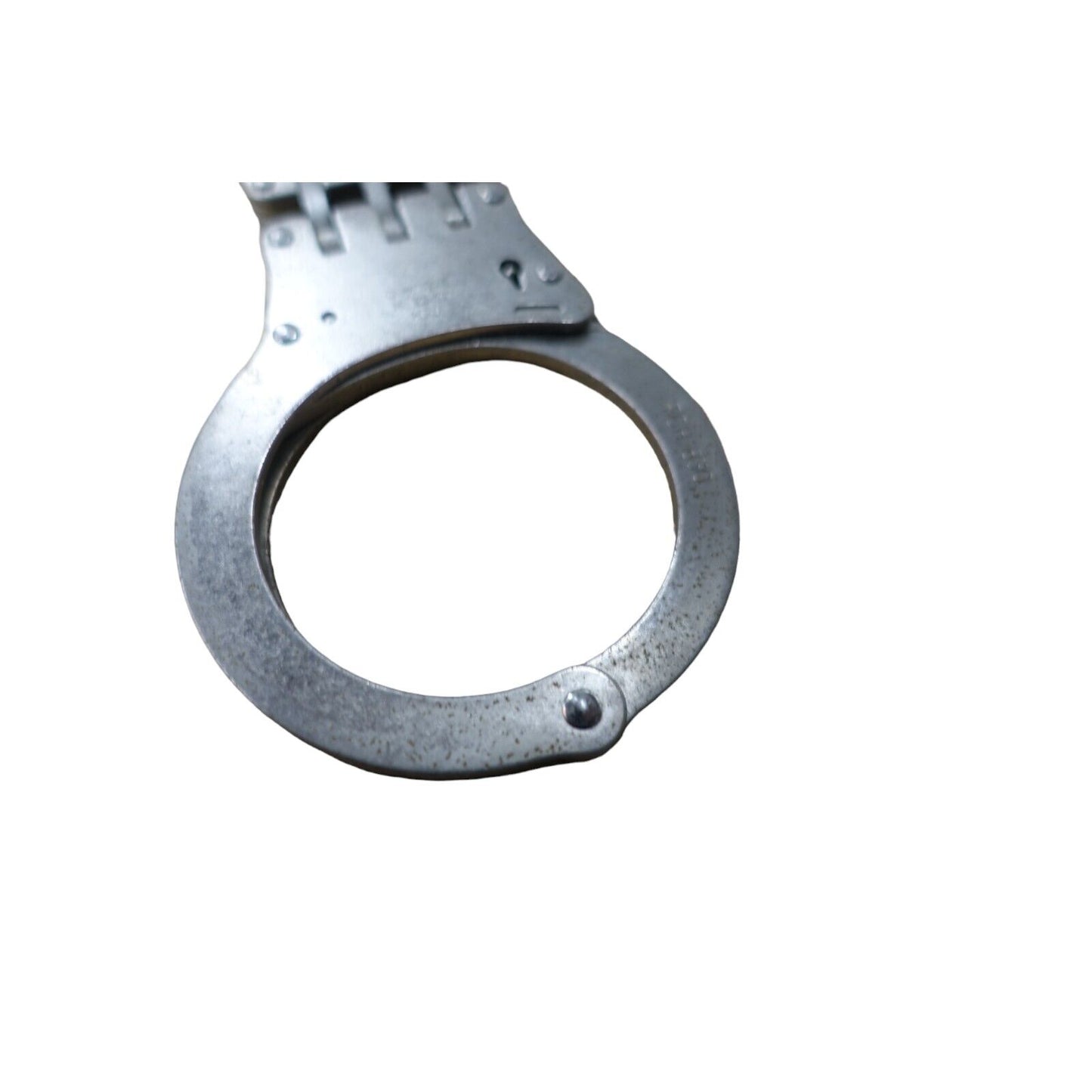 TCH830 Handcuffs Speedcuffs Folding Nickel Plated Ex Police Cuffs With 1 Key